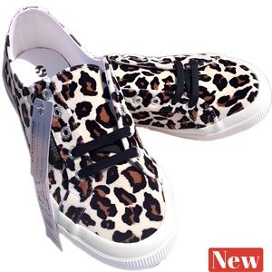 🆕 Superga Sparkle White leopard print sneaker